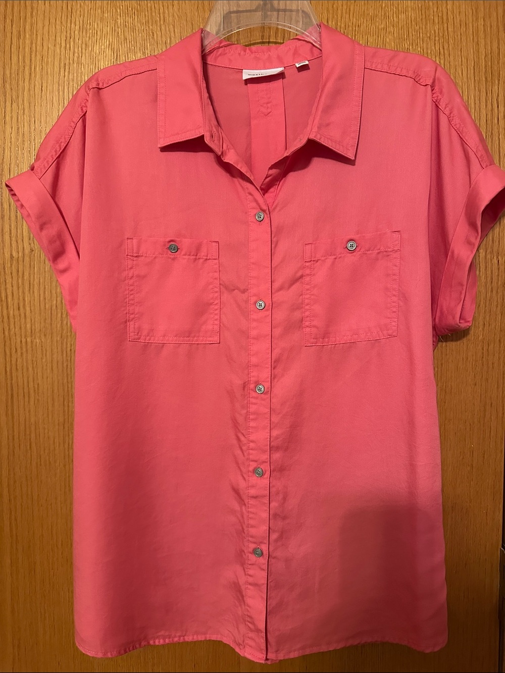 Westbound Short-Sleeve Button-Front Shirt - Coral Pink